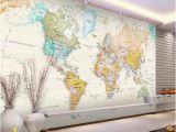 Large World Map Wall Mural Custom 3d Room Wallpaper Mural Colorful World Map 3d Picture Mural Modern Art Creative Living Room Hotel Study Backdrop Wallpaper Free High