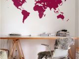 Large World Map Wall Mural Vinyl Wall World Map Decal Removable Detailed World