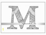 Letter M Coloring Pages for Adults Adult Coloring Book Zentangle Alphabet Letter M