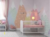 Little Girl Room Wall Murals Hand Painted Geometric Nursery Children Wallpaper Pink