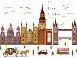 London Bridge Wall Mural British Style London Wall Decal Sticker Big Ben tower Bridge