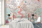 Map Wall Mural Kids Kids Map Wallpaper Pink Political Map Wall Mural Cartoon