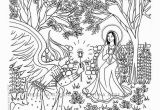 Mary and Angel Gabriel Coloring Page Annunciation Coloring Page Our Lady Mary Angel Gabriel Marian Christian Catholic Art