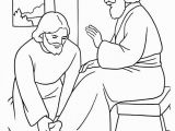 Mary Washes Jesus Feet Coloring Page Jesus Washes Disciples Feet