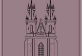 Medieval Castle Wall Mural Minimal Prague City Poster Design Wall Mural Vinyl