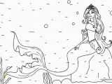 Mermaid Coloring Pages Easy Line Free Clipart 128