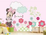 Mickey and Friends Wall Mural Minnie Mouse Wall Mural Minnie Mouse In the Garden Wallpaper Minnie Mouse Pink Wallpaper Wall Decal Nursery and Room Décor Wall Art