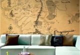 Middle Earth Wall Mural Lord Of the Rings Map Wallpaper Middle Earth Map Large Wallpaper Hobbit Map Print tolkien Map Wall Decal In Any Custom Sizes