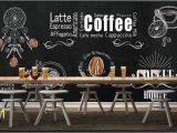 Milk and Coffee Wall Mural Blackboard Hand Drawn Cafe tooling Custom Mural Wallpaper