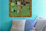 Minecraft Bedroom Wall Mural Surrounded Minecraft Window Vinyl Wall Decal by