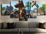 Minecraft Wall Murals 5 Pieces Canvas Painting Game Poster Minecraft Wall Art Home