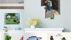 Minecraft Wall Murals Dropwow Cartoon 3d Vivid Minecraft Wall Stickers for Kids Rooms Art