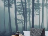 Misty forest Wall Mural Sea Of Trees forest Mural Wallpaper In 2019