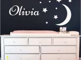 Moon and Stars Wall Mural Name Wall Decal Stars Wall Decals Vinyl Stickers Moon