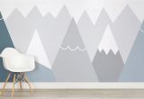 Mountain Wall Mural Diy Kids Blue and Gray Mountains Wall Mural