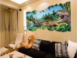 Movie themed Wall Murals 3d Dinosaurs Through the Wall Stickers Home Decoration Diy Cartoon Kids Room 1458 Wall Decal Movie Mural Art Girls Bedroom Wall Stickers Girls Wall