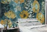 Mural Art Wall Hangings Fantasy Fresh Blue Background Abstract Floral Pattern Gesang