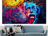 Mural Painting Materials 2019 Einstein Brain Canvas Painting Abstract Pop Art Spray Painting