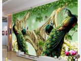 Mural Painting Supplies Beautiful Peacock Tv Background Wall Decoration Painting Photo 3d