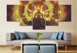 Mural Printing Service 5 Panel Overwatch Zenyatta Game Canvas Printed Painting for Living