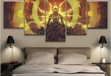 Mural Printing Service 5 Panel Overwatch Zenyatta Game Canvas Printed Painting for Living