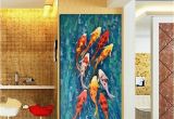 Mural Printing Service Wall Art Picture Hd Print Chinese Abstract Nine Koi Fish Landscape