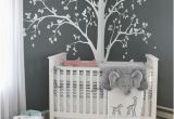 Murals for Baby Girl Nursery Baby Bedroom Home Art Decor Cute Huge Tree with Falling Leaves and