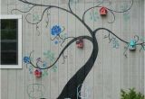 Murals for Exterior Walls Tree Mural Brightens Exterior Wall Of Outbuilding or Home