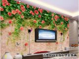 Murals On Wall which are Bricks 3d Wallpaper Custom Non Woven Mural Rose Flower Vines Brick Wall Decor Painting Picture 3d Wall Muals Wall Paper for Walls 3 D Hd Hd Hd