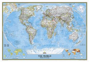 National Geographic Executive World Map Wall Mural Craenen National Geographic Flat Maps