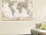 National Geographic Wall Murals French Executive World Map Wall Mural by National Geographic Maps at