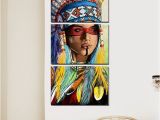 Native American Wall Murals Native American Indian Girl Feather Vintage Home Decor Abstract