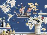 Nautical Map Wall Mural World Animal Treasure Map Nautical Wind Children S Room Background Wall Custom Mural Green Wallpaper Any Size Wallpapers High Resolution