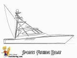Navy Coloring Pages for Kids Sportfishing Boat Coloring Picture to Print at Yescoloring