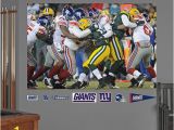 New England Patriots Wall Mural New York Giants Playoff Defense In Your Face Mural