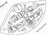 New Year S Eve Coloring Pages Free Printable Print Out Happy New Year Party Hat Coloring for Kids