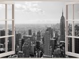 New York City Skyline Wall Mural Huge 3d Window New York City View Wall Stickers Mural