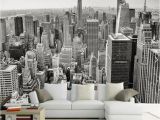 New York Murals for Walls Retro Nostalgic New York Black and White 3d City sofa Tv Background