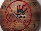 New York Yankees Wall Murals New York Yankees Clock Engraved Wall Art Custom Engraved Wood