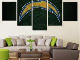 Nfl Wall Murals Framed 5pcs San Diego Chargers Logo Canvas Print Wall Painting Art