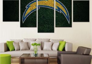 Nfl Wall Murals Framed 5pcs San Diego Chargers Logo Canvas Print Wall Painting Art
