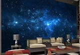 Night Sky Wall Mural Blue Galaxy Wall Mural Beautiful Nightsky Wallpaper