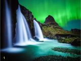 Northern Lights Wall Mural 3d Bedroom Wallpaper Waterfall Landscape Ocean Night northern Lights Cool Gorgeous Background Wall Decoration Mural Wallpaper Puter Wallpapers