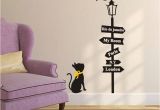 Nursery Rhyme Wall Mural Black Cat Road Signs Light Wall Stickers for Kids Bedroom