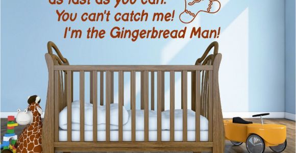 Nursery Rhyme Wall Mural Us $6 97 Off Gingerbread Man Text Wall Sticker Nursery Rhyme Childrens Room Vinyl Wall Art Sticker Removable Wall Decal Quote Mural New La977 In