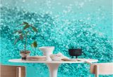 Ocean Wall Mural Wallpaper Aqua Teal Ocean Glitter 1 Wall Mural Wallpaper Abstract In