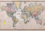 Old Map Wall Mural Old Antique World Map On Mercators Projection Wall Mural