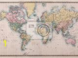 Old Map Wall Mural Old Antique World Map On Mercators Projection Wall Mural