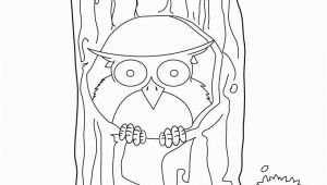 Owl In A Tree Coloring Page Owl Sitting On the Tree Coloring Pages Hellokids