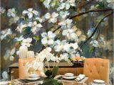 Painted Floral Wall Murals Oil Panting Cherry Blossom Floral Wall Mural Wallpaper Hand Painted Branch Cherry Blossom Wall Mural Flowers Wall Mural for Wall Decor